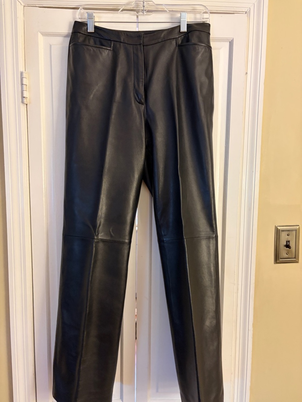 Classiques Entier Black Cropped Leather Pants